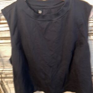 NWOT all in motion black crop top size two x cotton spandex blend cute